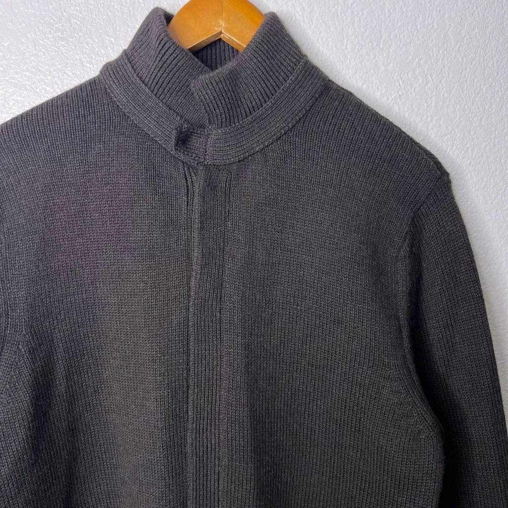 Banana Republic Mens Extra Fine Merino Wool Snap Front Cardigan Brown Medium